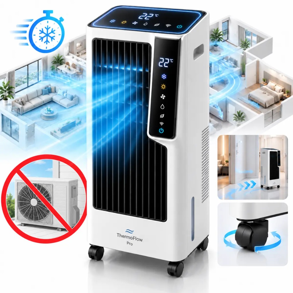 ThermoFlow Pro raffredda un appartamento fino a 120 m² senza unità esterna